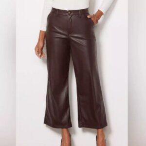 KUT From the Kloth Aubrielle Wide Leg Faux Leather Trousers, Brown - Size 12